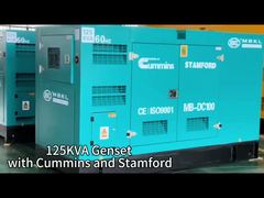 Một máy phát điện diesel 125KVA hiệu suất cao, chạy bằng động cơ Cummins và máy phát điện Stamford!