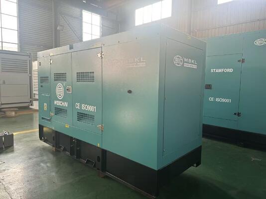 Bộ máy phát điện diesel cao cấp Weichai 140KVA với vỏ mái hiên im lặng, cung cấp 112KW năng lượng đáng tin cậy liên tục